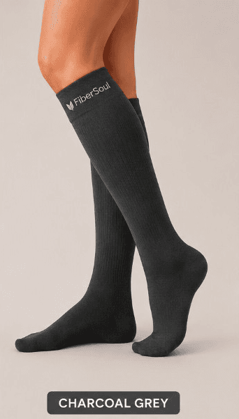 Charcoal Grey FiberSoul compression socks