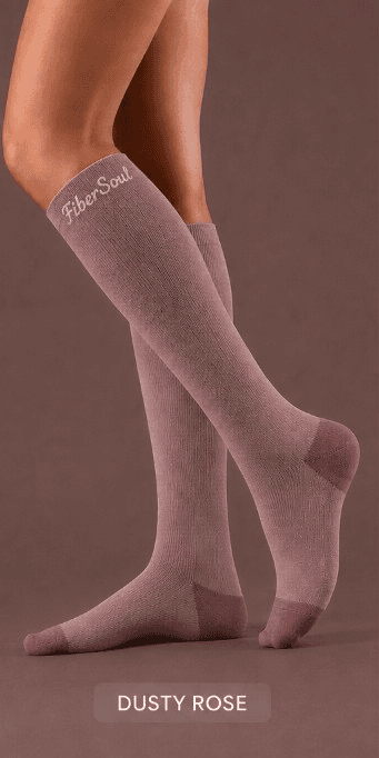 Dusty Rose FiberSoul compression socks