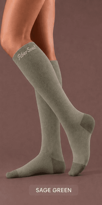 Sage Green FiberSoul compression socks